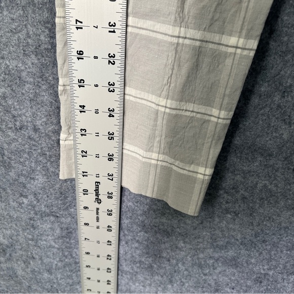 TAILORED by REBECA TAYLOR Linen Blend Trouser Pant Grey White Plaid Size 2 - Picture 11 of 12